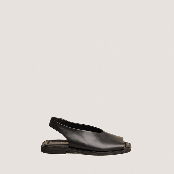 Ballerines slingbacks in black leather | JESSY