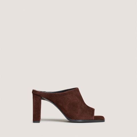 Mules &agrave; talons dark brown