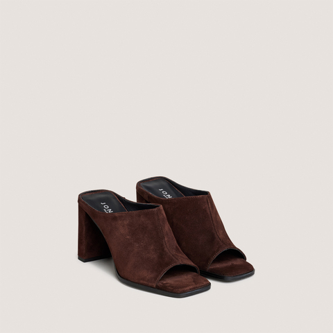 Mules &agrave; talons dark brown