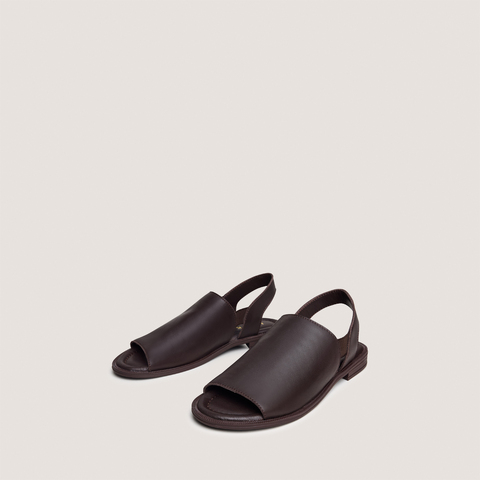 Sandales &agrave; &eacute;lastiques dark brown