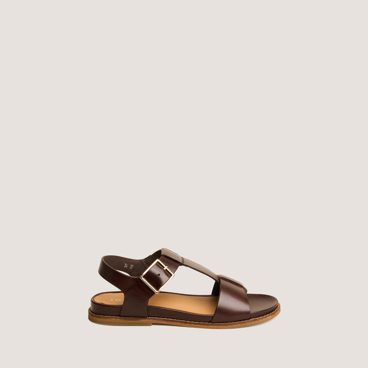 Sandales ajustables &agrave; grosses boucles red brown
