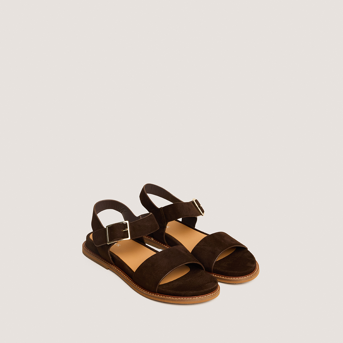 Sandales &agrave; brides et bouts ouverts brown