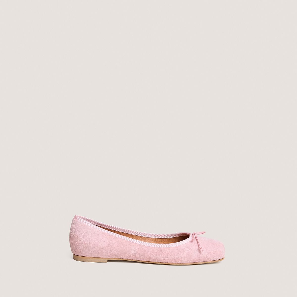 Ballerines &agrave; bouts carr&eacute;s et lacets light pink