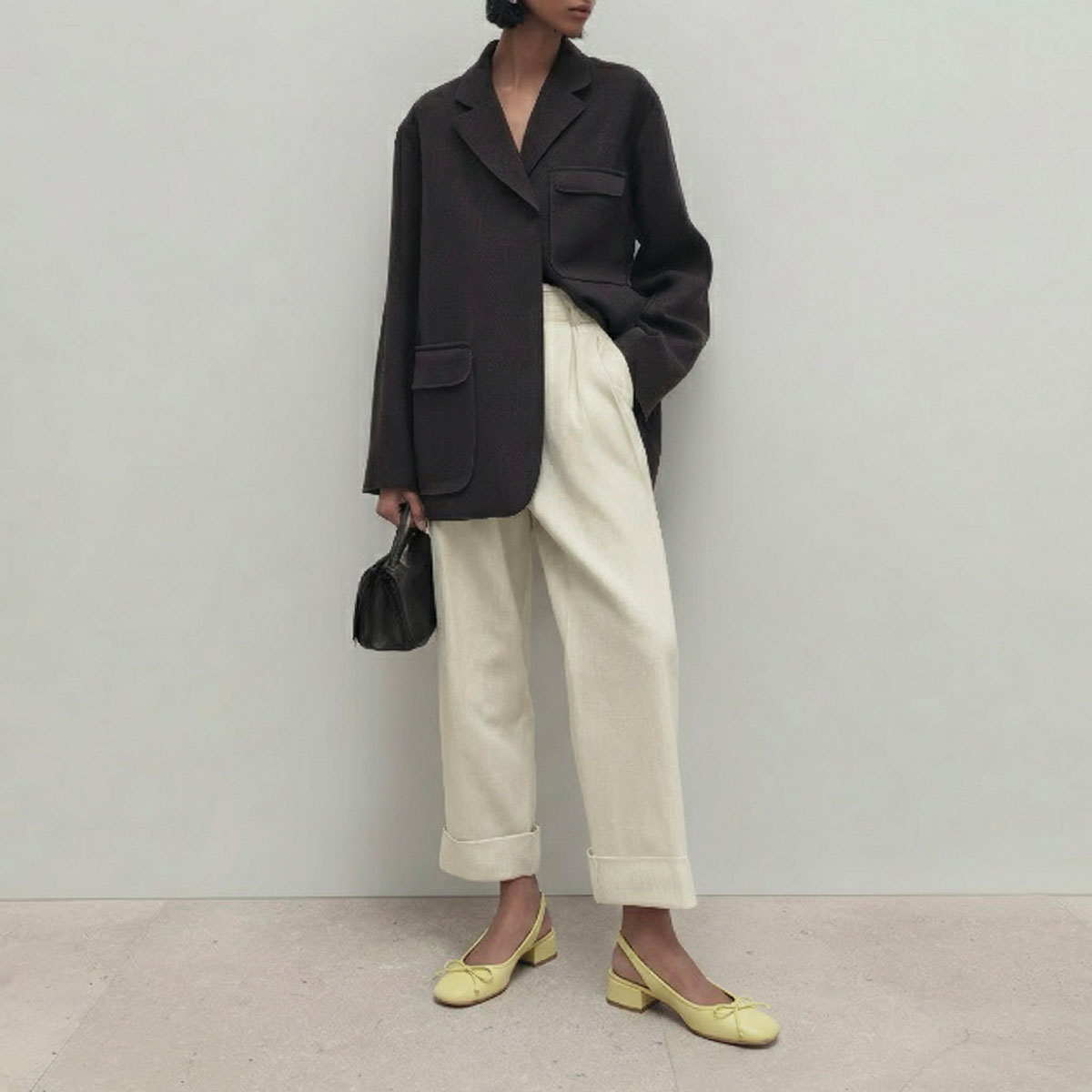 Ballerines slingbacks jaune pale