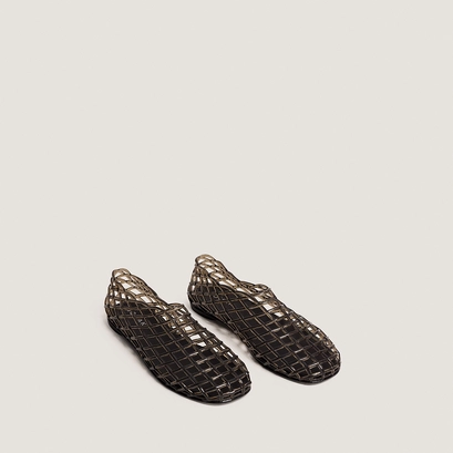 Ballerines montantes ajour&eacute;es in grey jelly | ursula