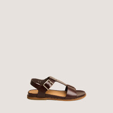 Sandales ajustables &agrave; grosses boucles red brown