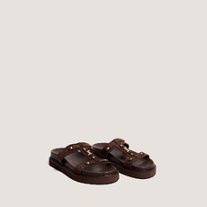 Platform sandals dark brown
