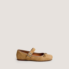 Ballerines &agrave; brides et lacets honey