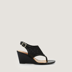 Sandales compens&eacute;es et brides ajustables black