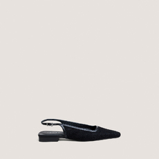 Ballerines slingbacks &agrave; bouts pointus black