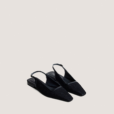Ballerines slingbacks &agrave; bouts pointus black