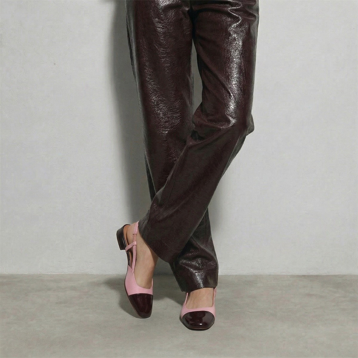 Ballerines slingbacks bordeaux/rose petale