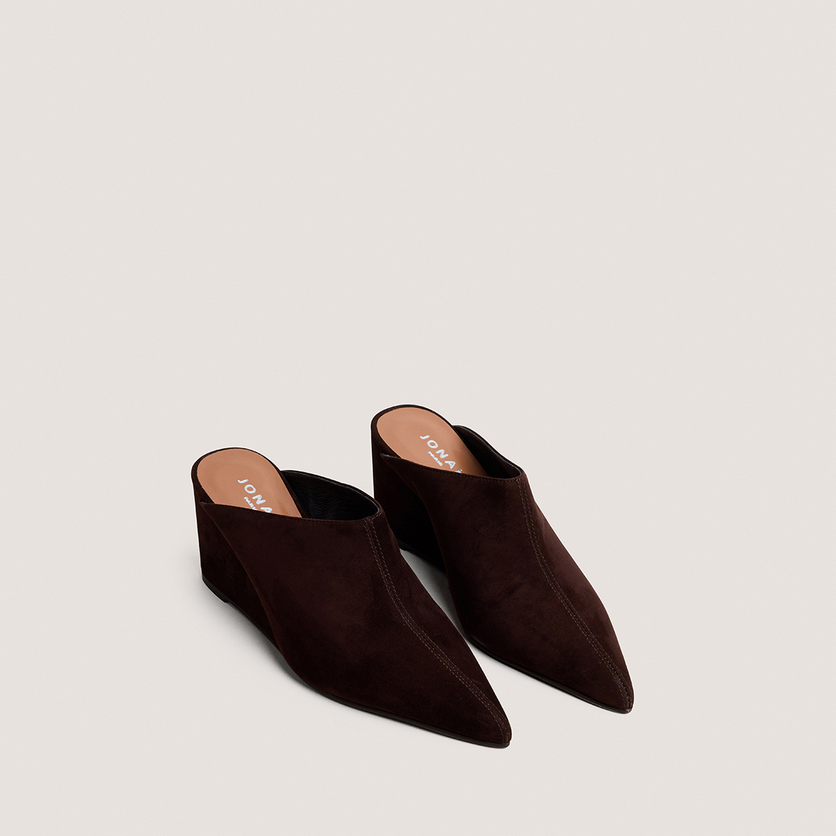 Mules &agrave; talons compens&eacute;s brown