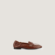 Mocassins &agrave; bouts carr&eacute;s chestnut