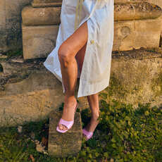 Mules &agrave; talons lilac