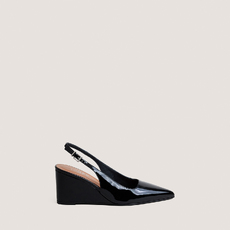 Escarpins slingbacks compens&eacute;s black