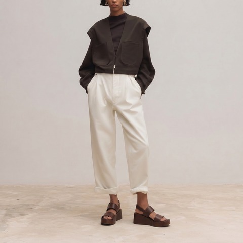 Sandales compens&eacute;es &agrave; brides larges dark brown