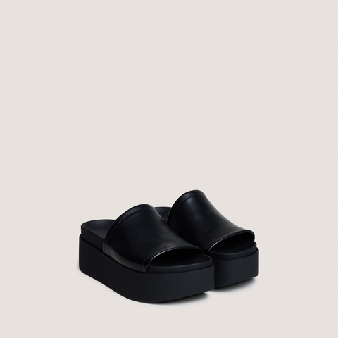 Mules &agrave; plateformes black