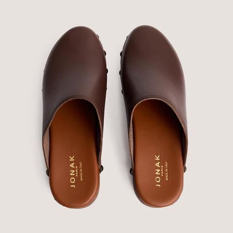 Mules &agrave; plateformes dark brown