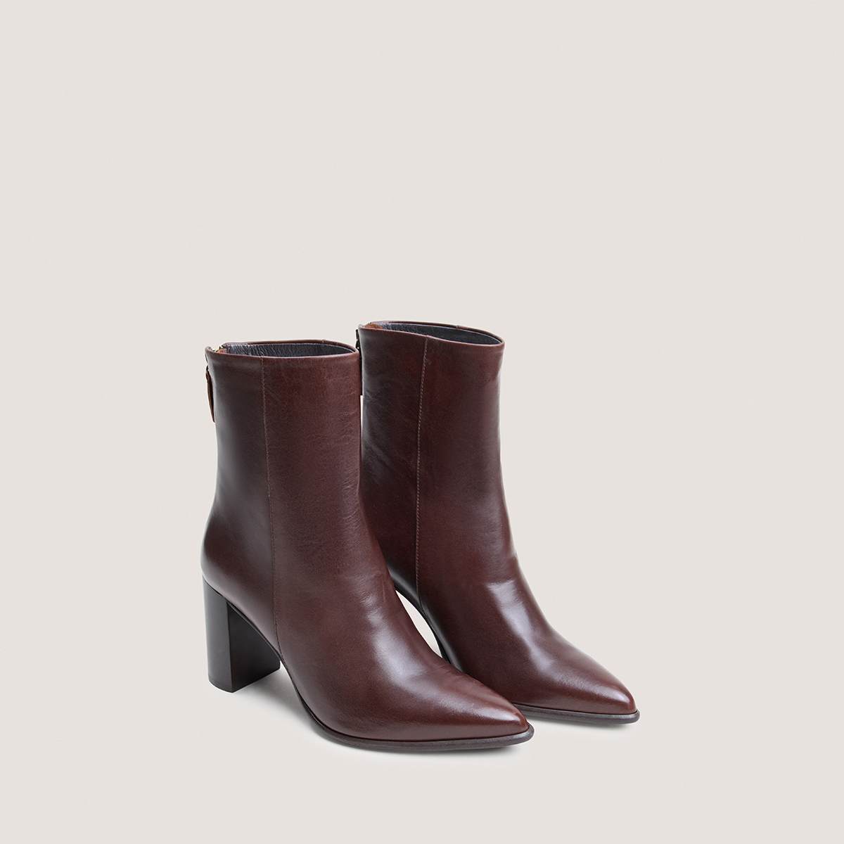Back-zip ankle boots brown