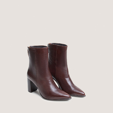 Back-zip ankle boots brown