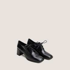 Heeled derbies with square toes black