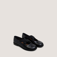 Ballet flats with elastic-strap black