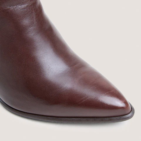 Back-zip ankle boots brown