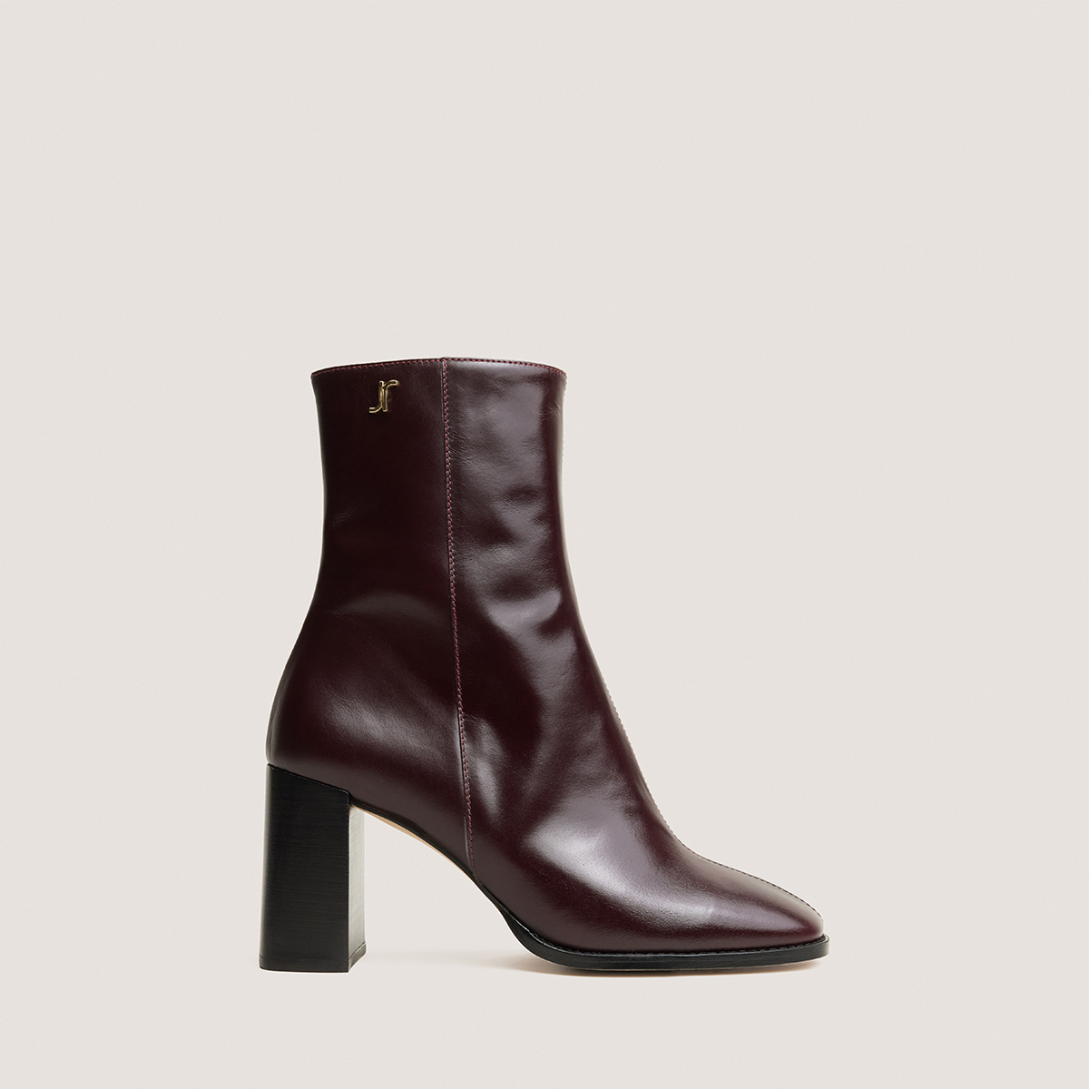 Heeled monogram ankle boots burgundy