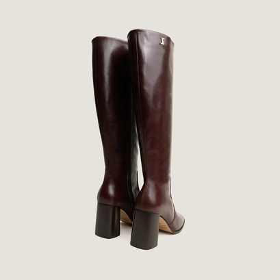 Heeled monogram boots brown