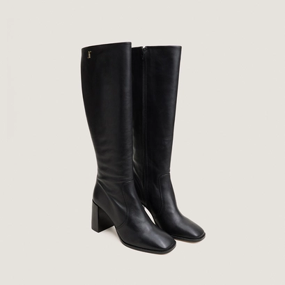 Heeled monogram boots black