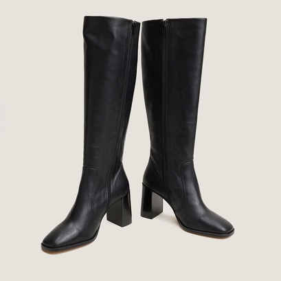 Heeled monogram boots black