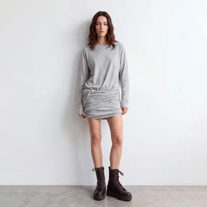 Lace-up boots with lug soles in dark brown grained leather | althea