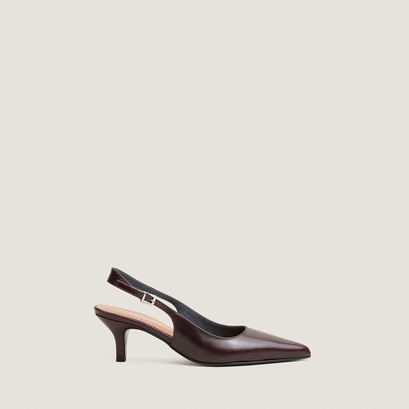 Pointed-toe slingbacks in bordeaux leather | douala
