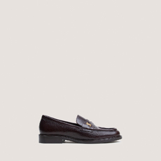 Round-toed loafers with monograms dark brown