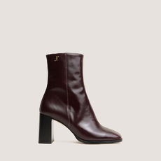 Heeled monogram ankle boots burgundy