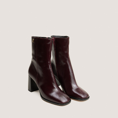Heeled monogram ankle boots burgundy