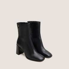 Heeled monogram ankle boots black