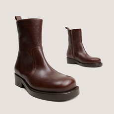 Zip heeled ankle boots brown