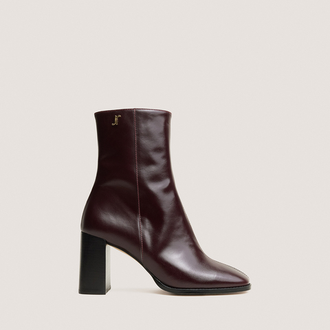 Heeled monogram ankle boots burgundy