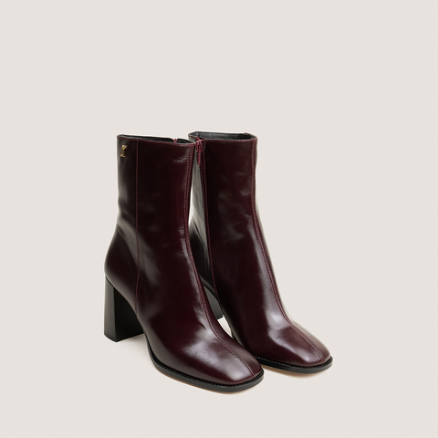Heeled monogram ankle boots burgundy