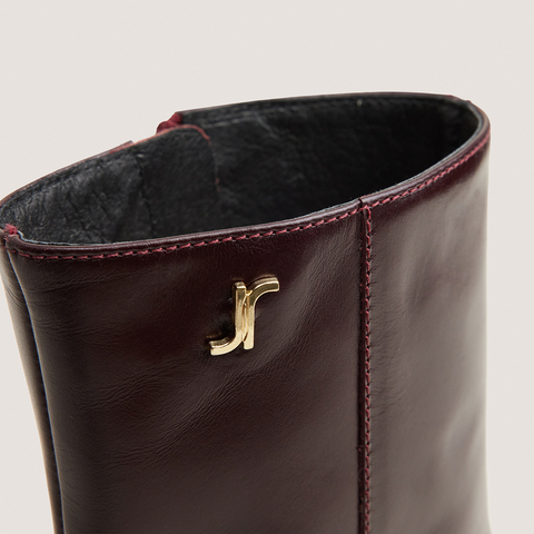 Heeled monogram ankle boots burgundy