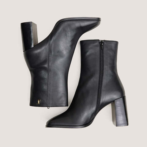 Heeled monogram ankle boots black