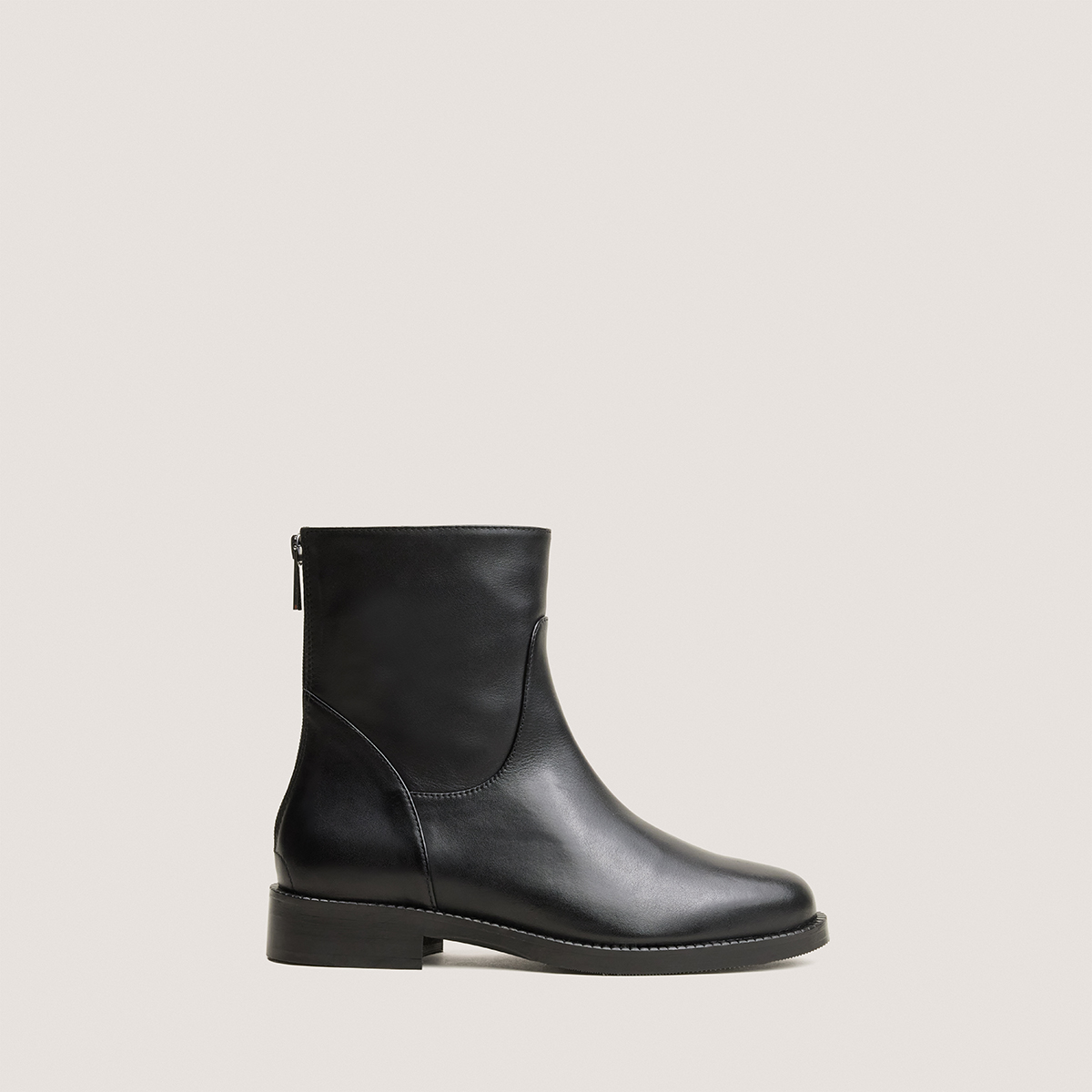 Zip heeled ankle boots black