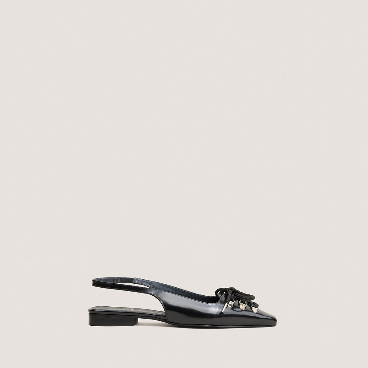 Lace-Up Slingback Ballet Flats black