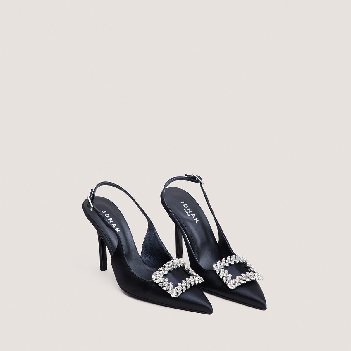 Pointed-Toe Slingback Pumps black