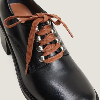 Heeled derbies in black leather | divalus