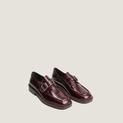 Buckle derbies in chocolate aged leather | damelia