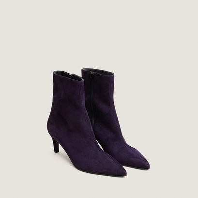 Heeled boots in violet suede | diemina