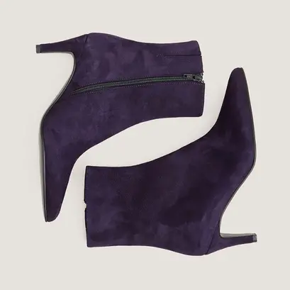 Heeled boots in violet suede | diemina
